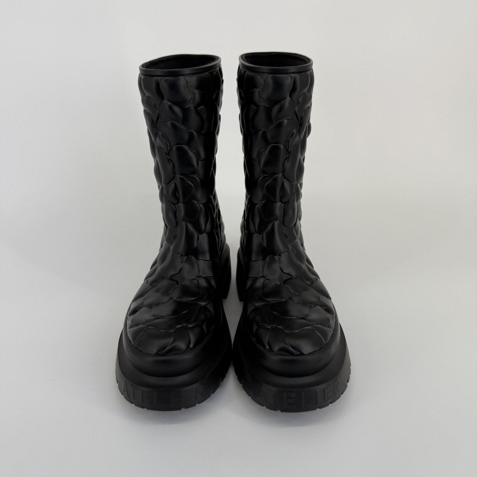 Valentino Garavani Rain Boots Floral Flower Platform Italy Chunky EU 39 US 8.5
