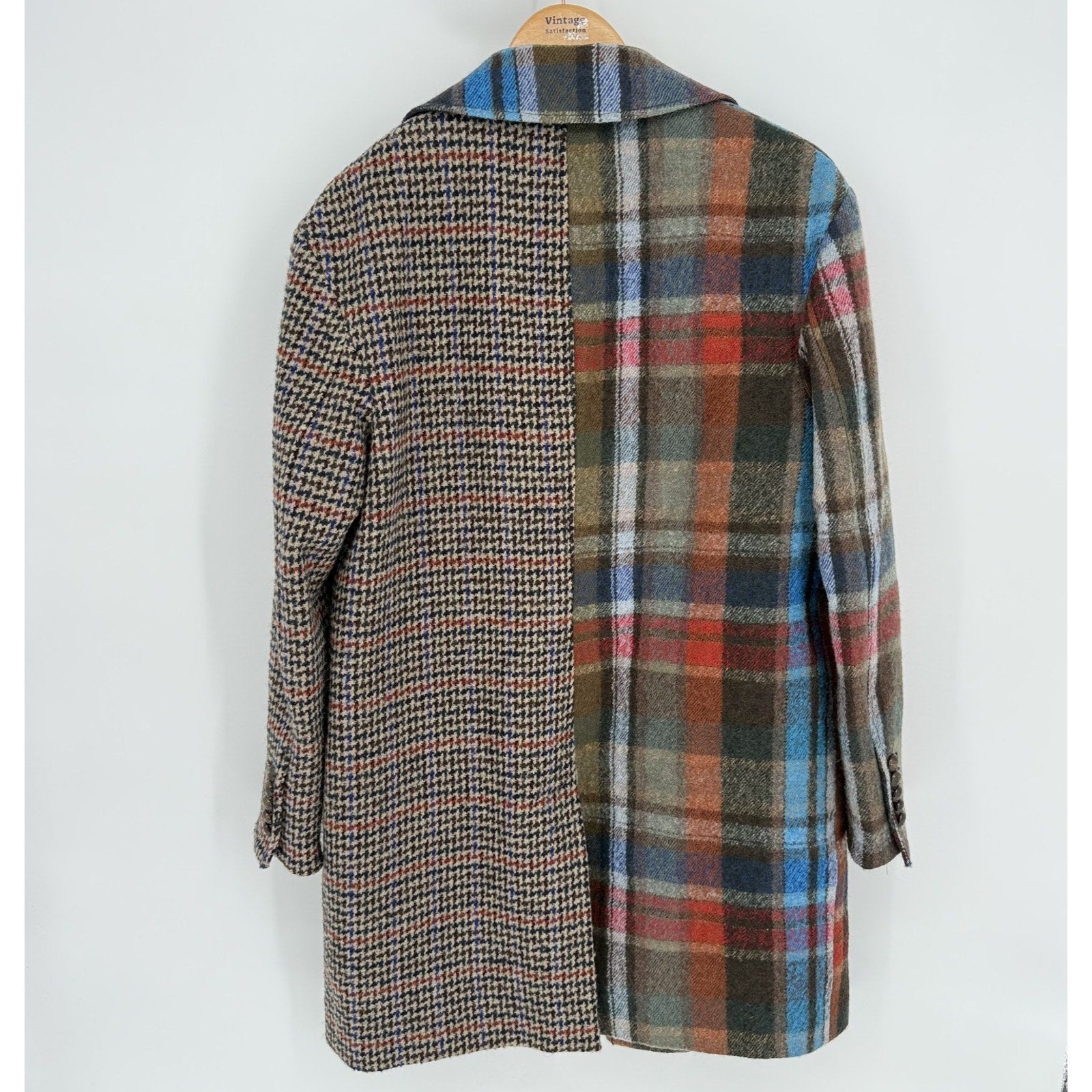Veronica Beard Dickey Jacket India Coat Plaid Houndstooth Size L Academia Preppy