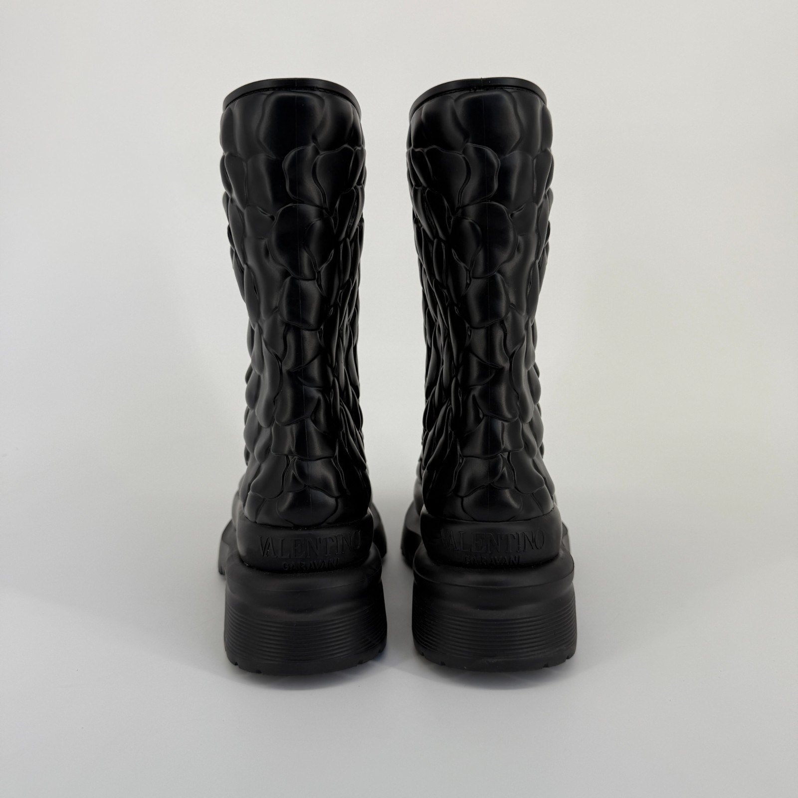 Valentino Garavani Rain Boots Floral Flower Platform Italy Chunky EU 39 US 8.5