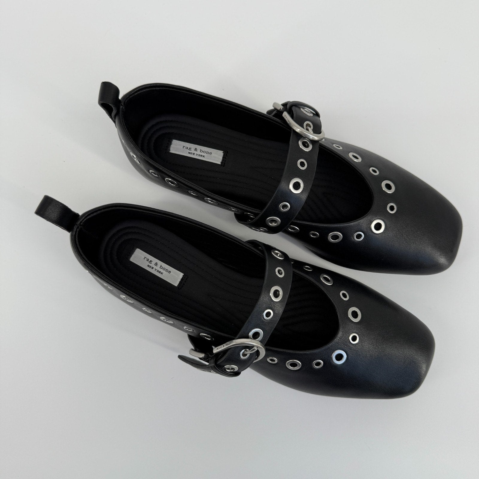 Rag & Bone Spire Mary Jane Flat Size 7.5 8 EU 38 Grommets Ballet Punk Rock Biker