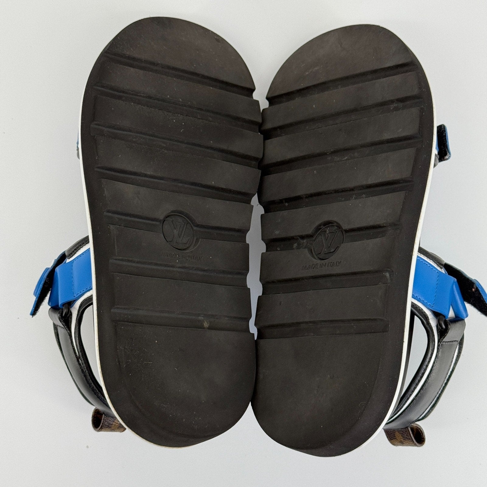 Louis Vuitton Pool Pillow Strap Sandals Blue Designer Rare Leather US 8.5 39