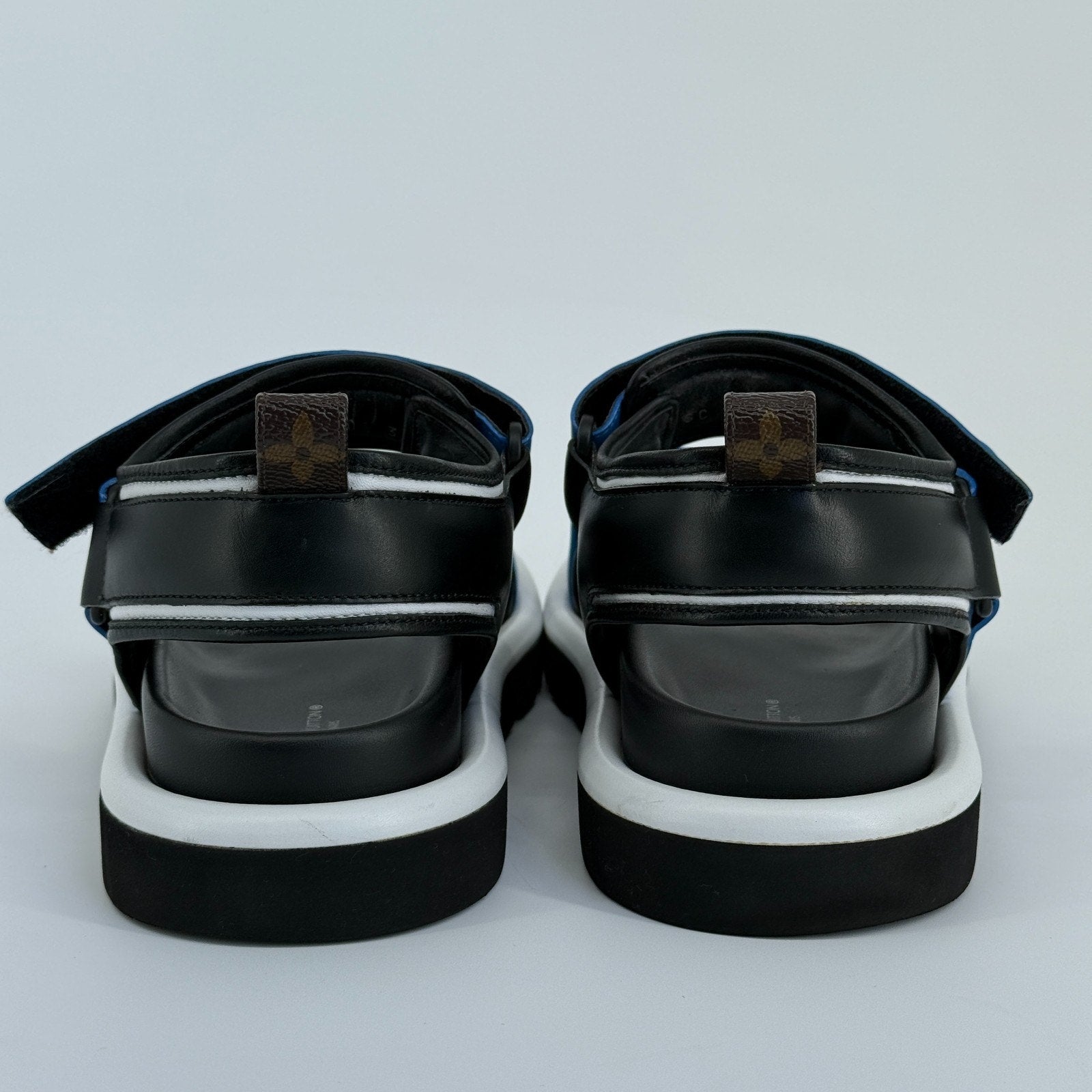 Louis Vuitton Pool Pillow Strap Sandals Blue Designer Rare Leather US 8.5 39