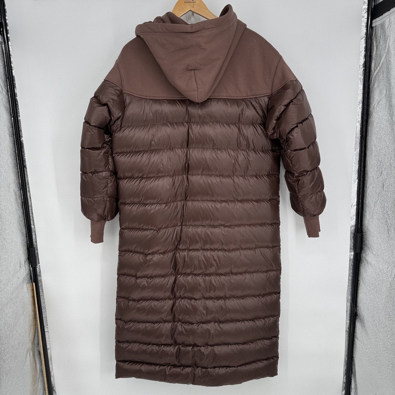Telfar x Moose Knuckles Puffer Coat Brown Down Long Hooded Jacket XS/S Unisex