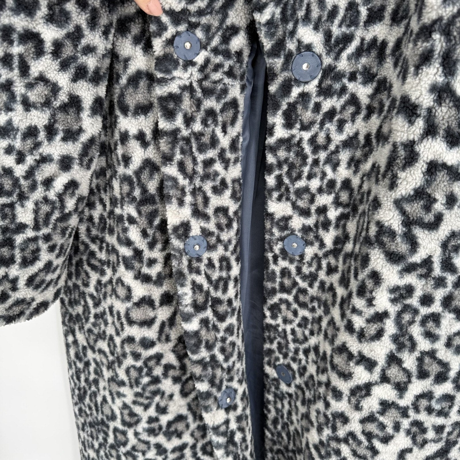 Stand Studio Maria Coat Leopard Faux Fur Size 36 US 4 Oversized Chic Glam Model