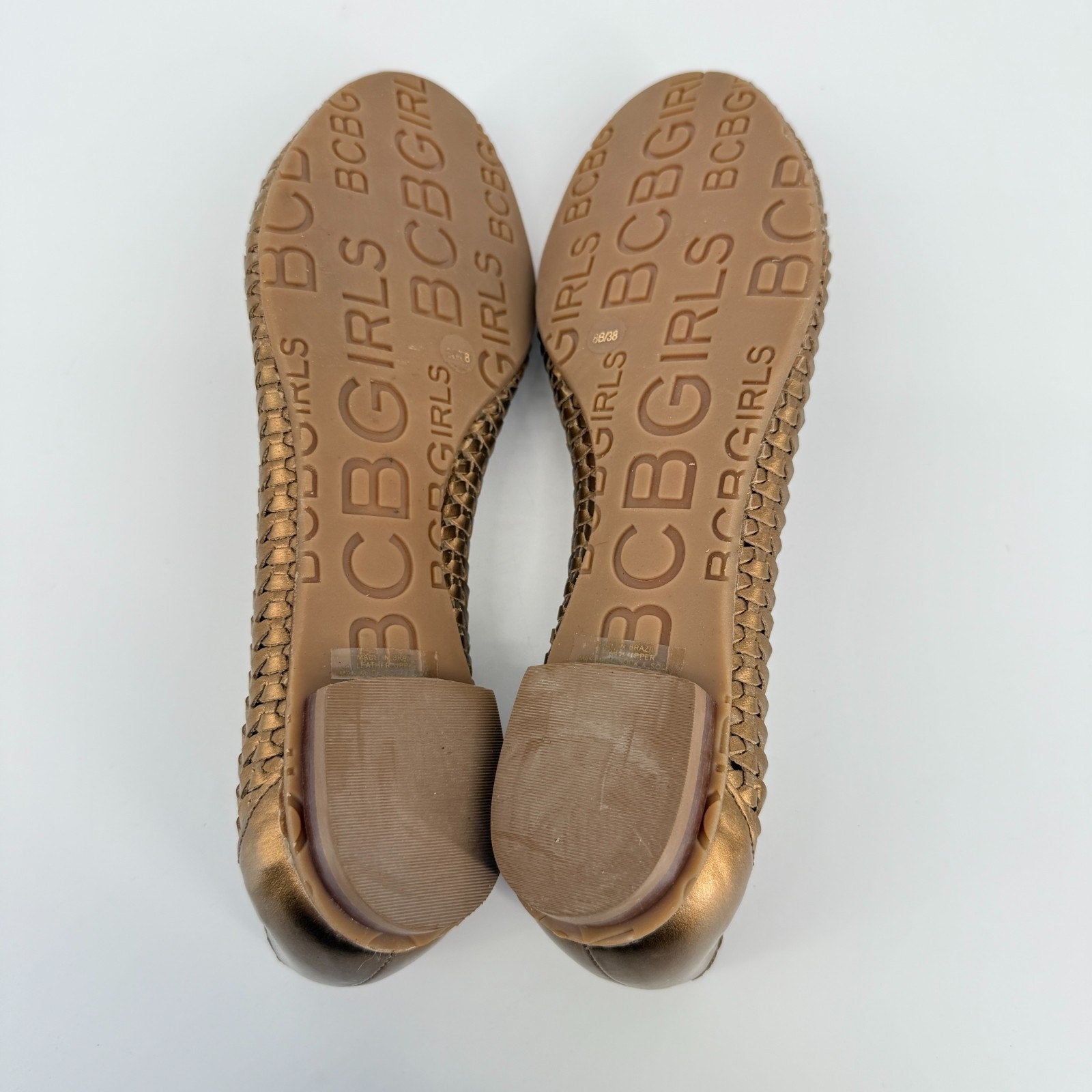 Y2K BCBG Girls Bronze Ballet Flats Size 8