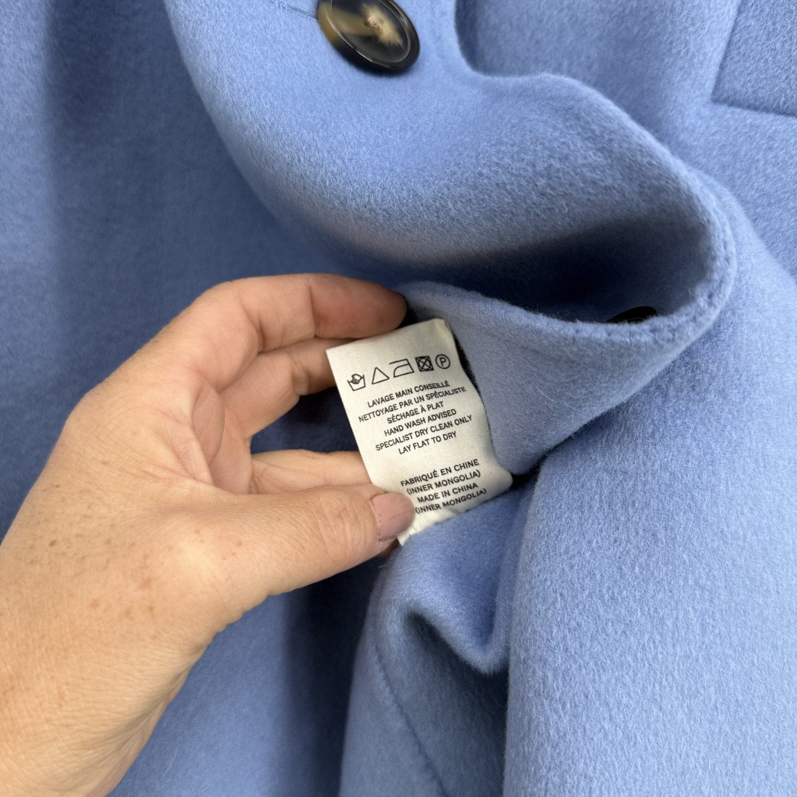 Loulou Studio Borneo Coat Wool Cashmere Oversized Minimal Paris Chic Blue Size L