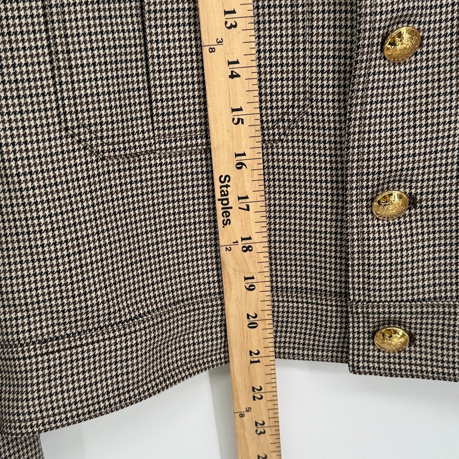 Nili Lotan Lise Jacket Women Size XL Houndstooth Academia Corpcore Luxury Preppy