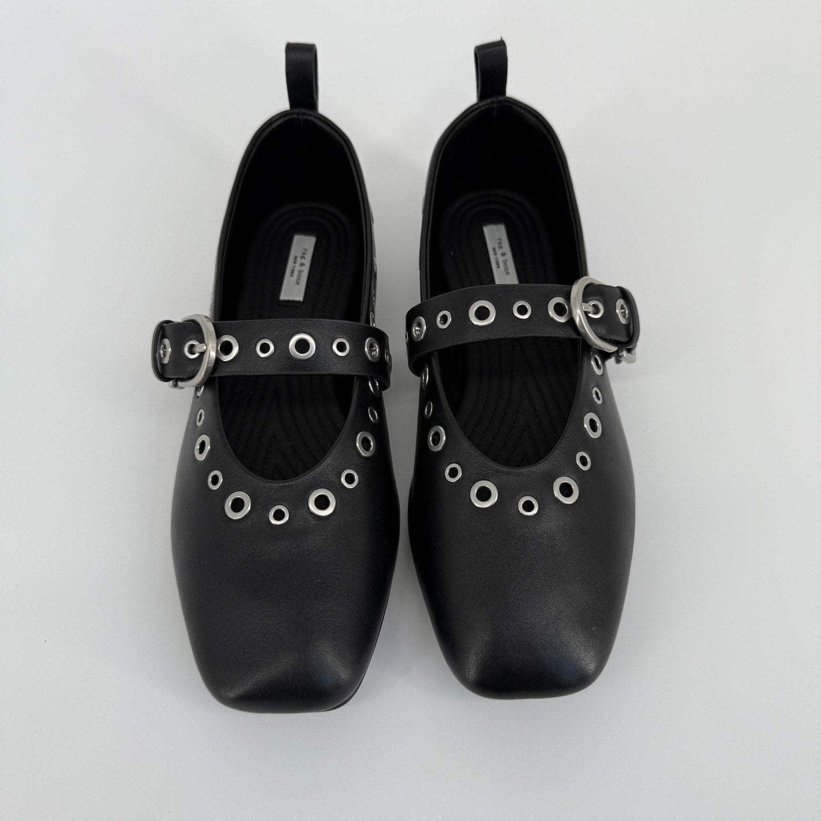 Rag & Bone Spire Mary Jane Flat Size 7.5 8 EU 38 Grommets Ballet Punk Rock Biker