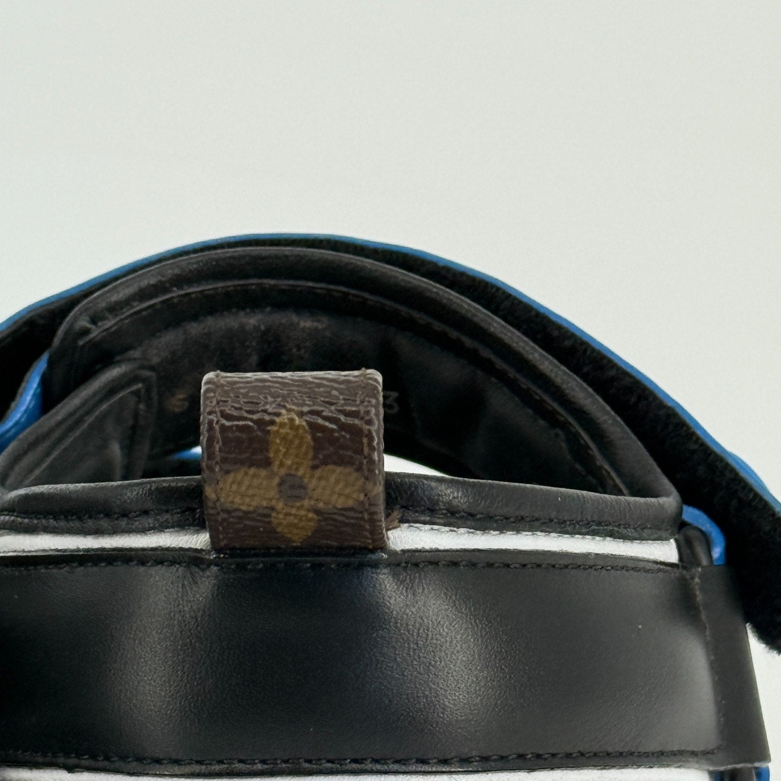 Louis Vuitton Pool Pillow Strap Sandals Blue Designer Rare Leather US 8.5 39