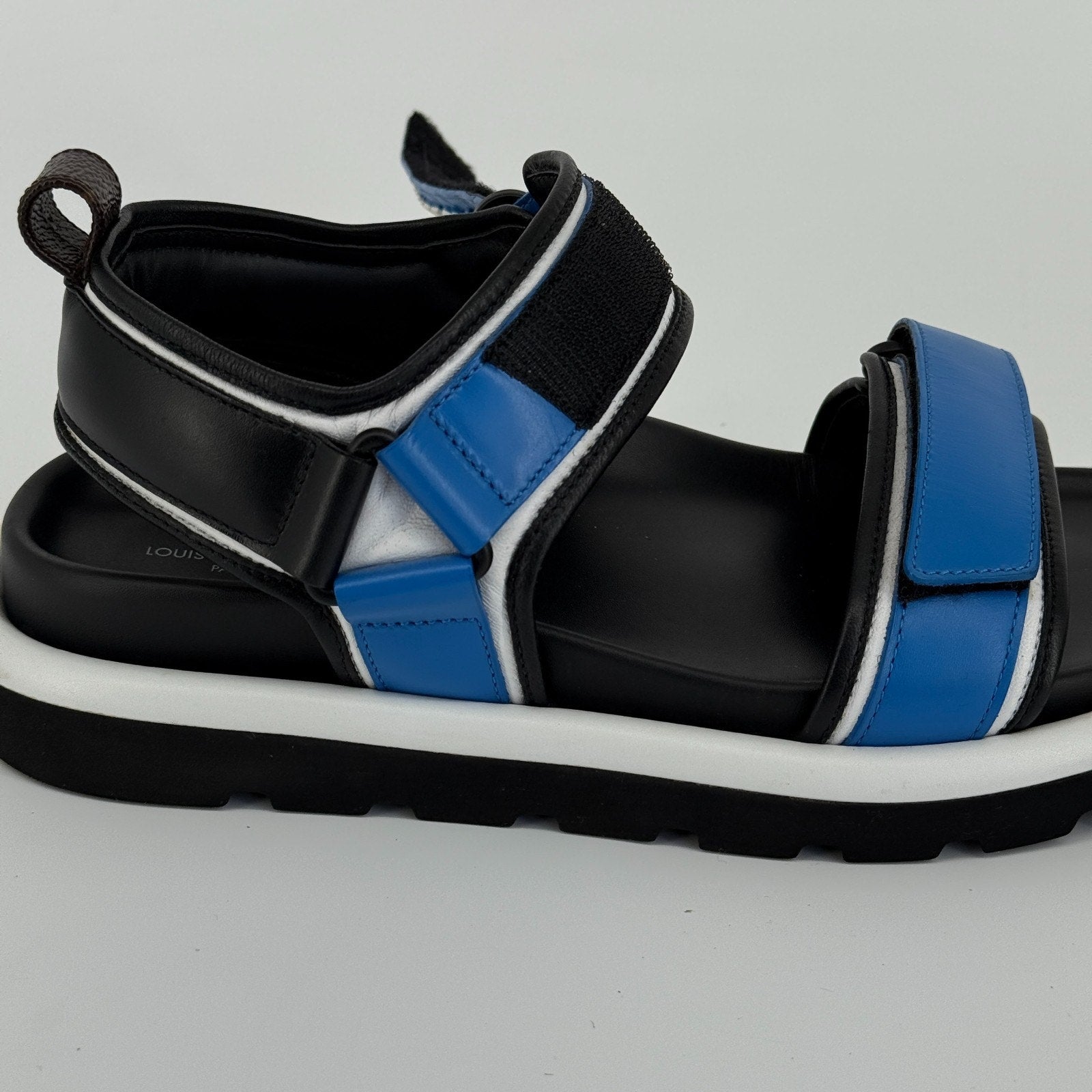 Louis Vuitton Pool Pillow Strap Sandals Blue Designer Rare Leather US 8.5 39