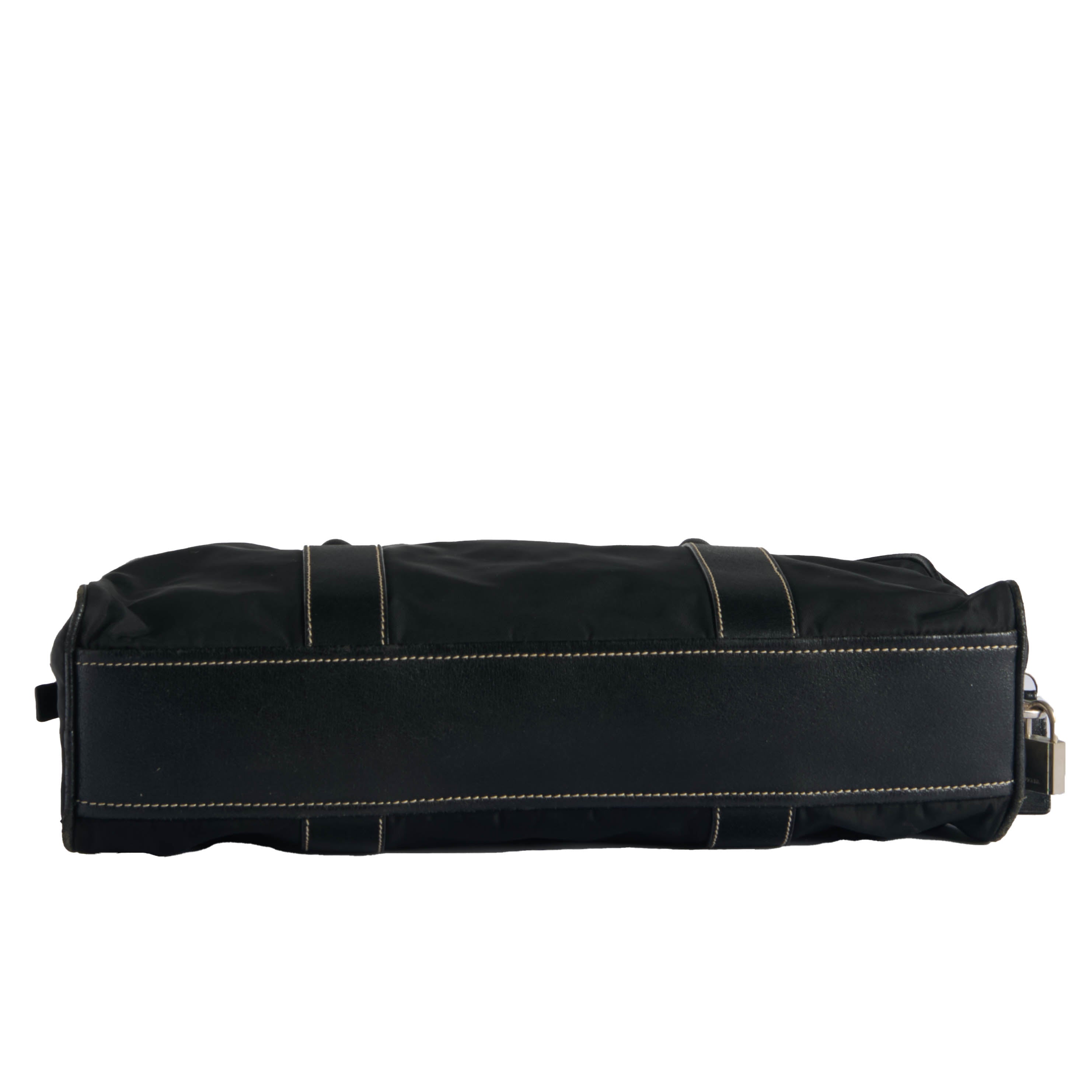Prada Tessuto Triangle Logo Boston Bag