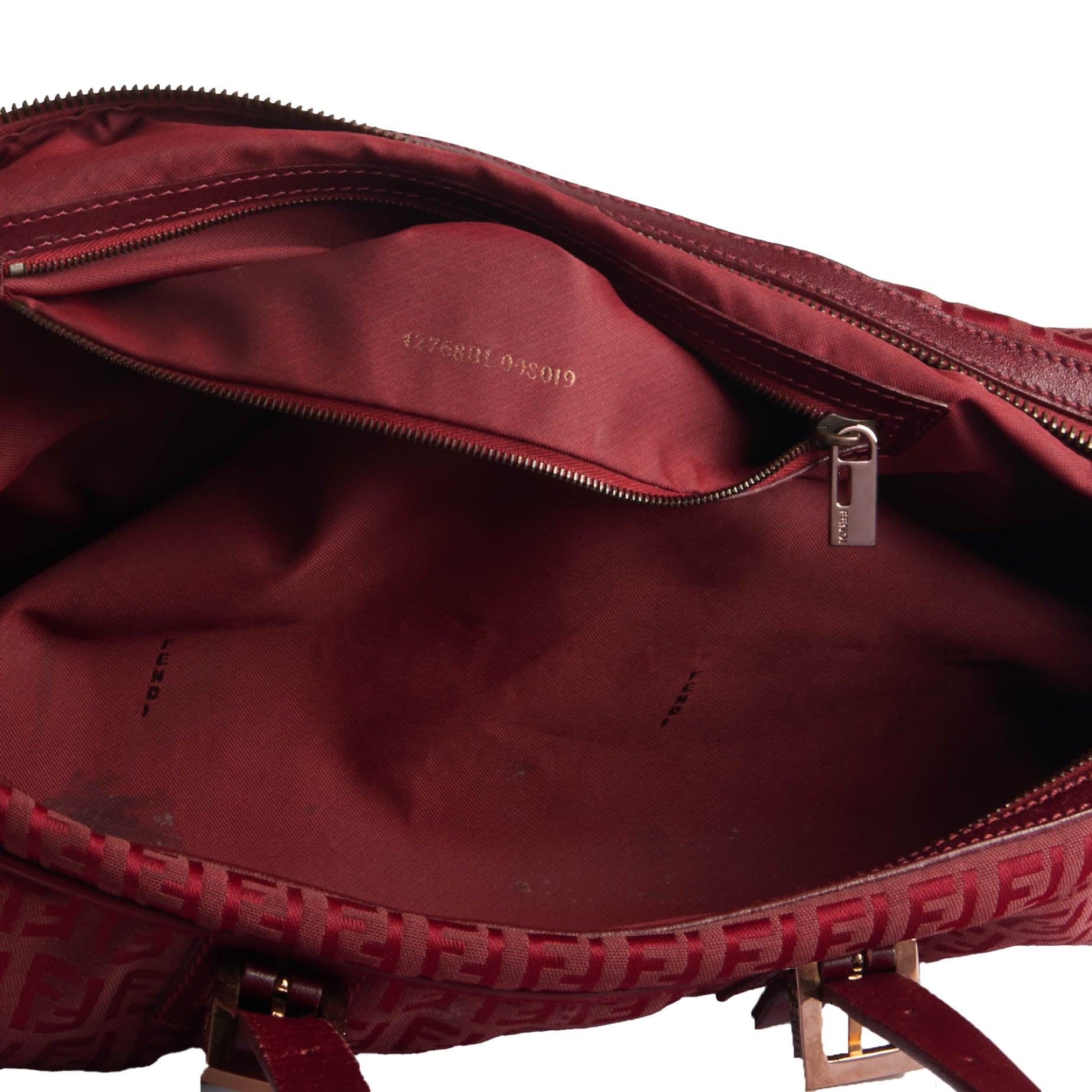 Fendi Red Zuccino Bowler Bag