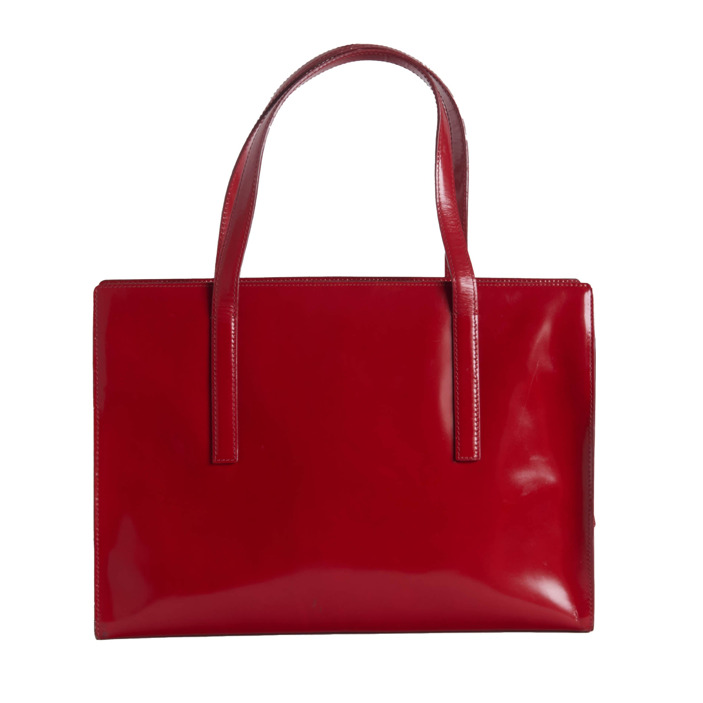 Prada 1995 Spazzolato Patent Leather Tote