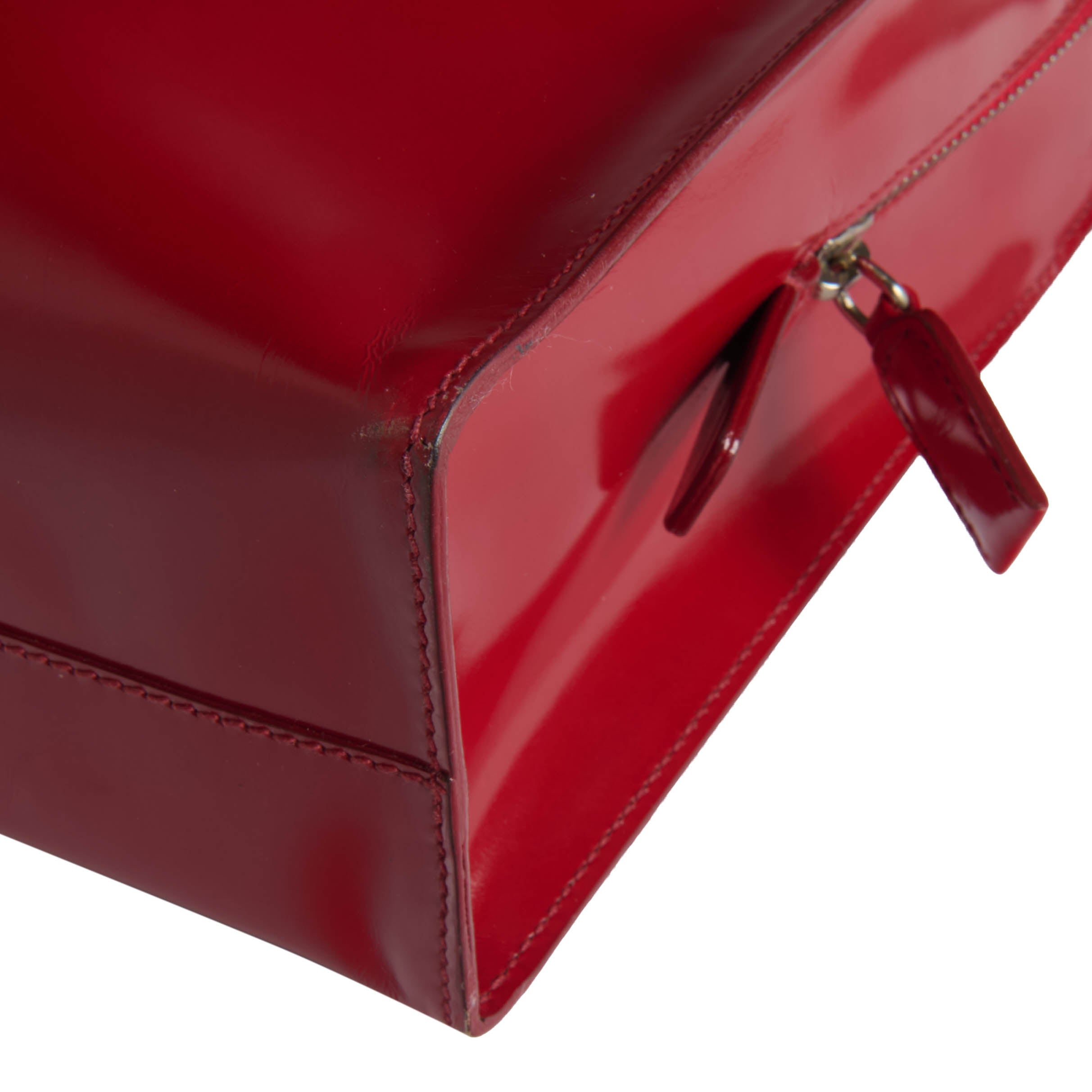 Prada 1995 Spazzolato Patent Leather Tote