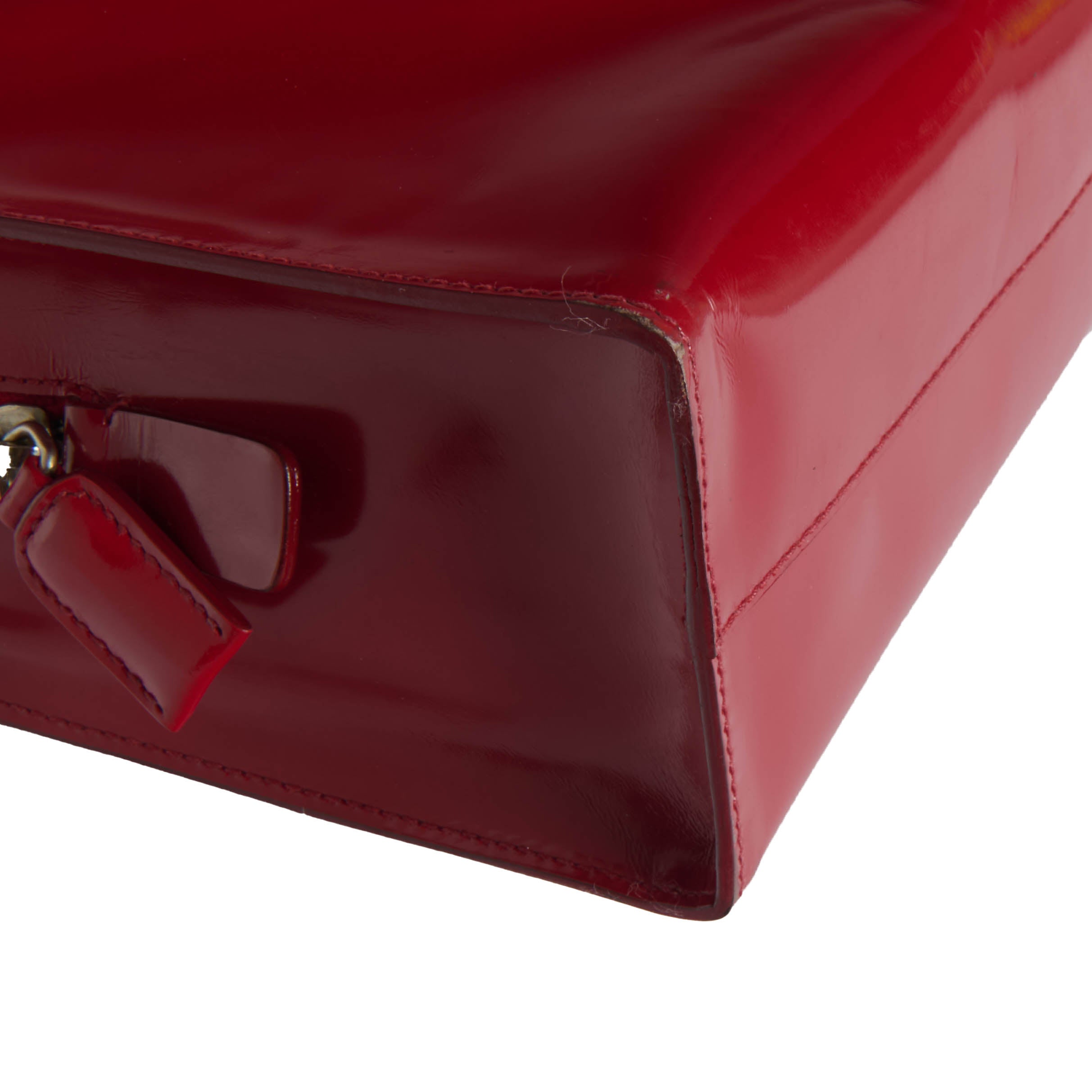 Prada 1995 Spazzolato Patent Leather Tote