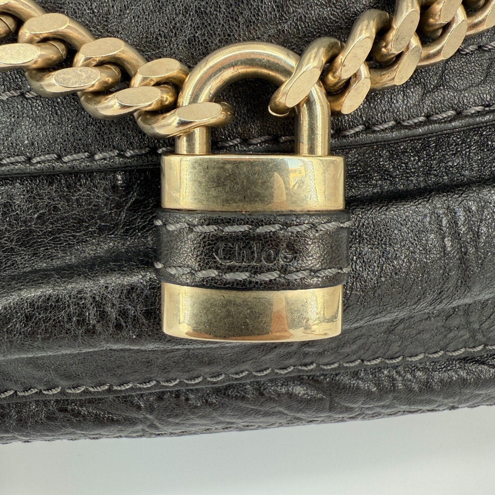 Y2K Chloe Paddington Bag Leather Working Padlock Crossbody Shoulder Authentic