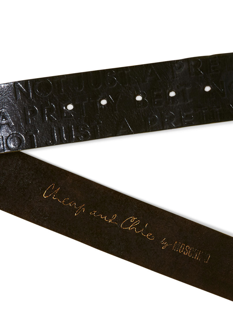 Moschino 'Cheap & Chic' Debossed Belt - 8/M - Parallel Luxury