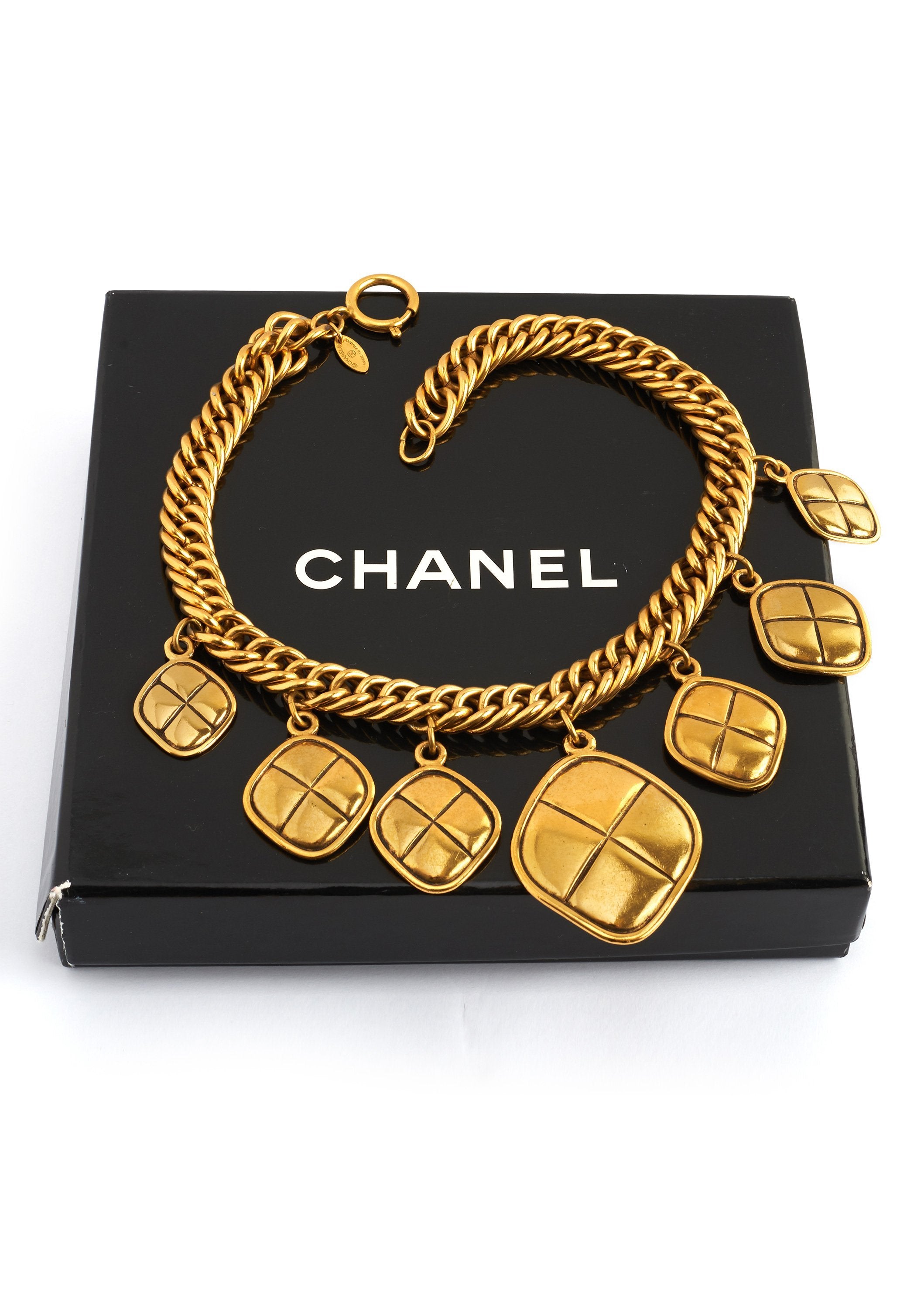 Chanel Vintage Quilted Charm Necklace - Parallel Luxury