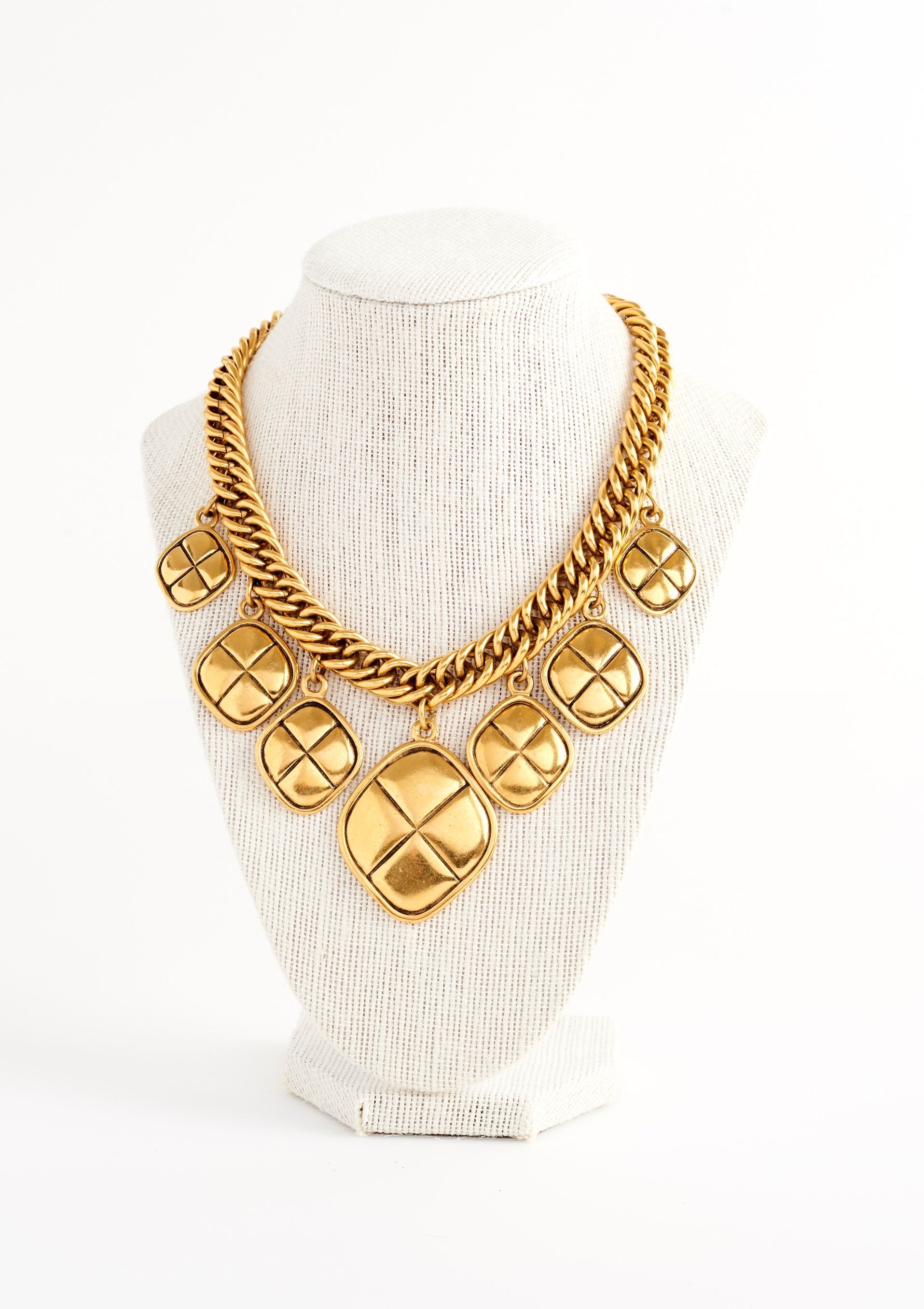 Chanel Vintage Quilted Charm Necklace - Parallel Luxury