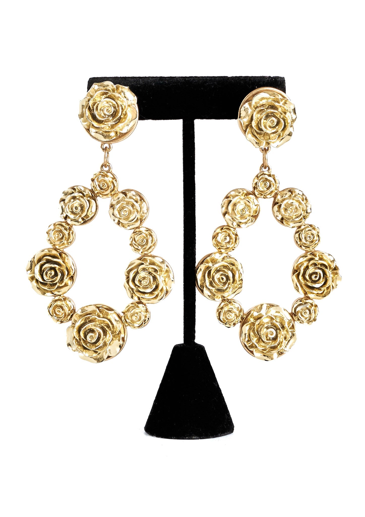 Gold Rose Earrings - Parallel Luxury
