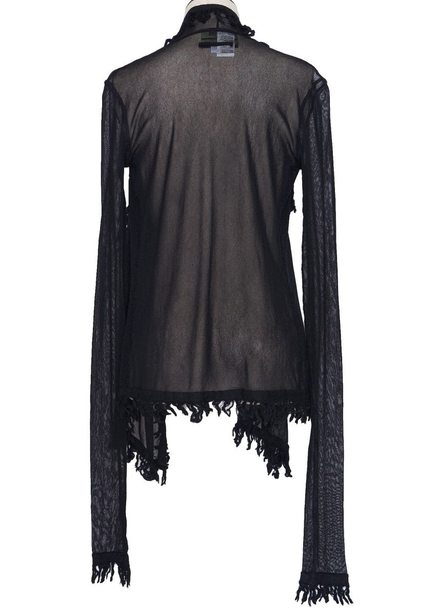 Jean Paul Gaultier Sheer Black Cardigan - L - Parallel Luxury