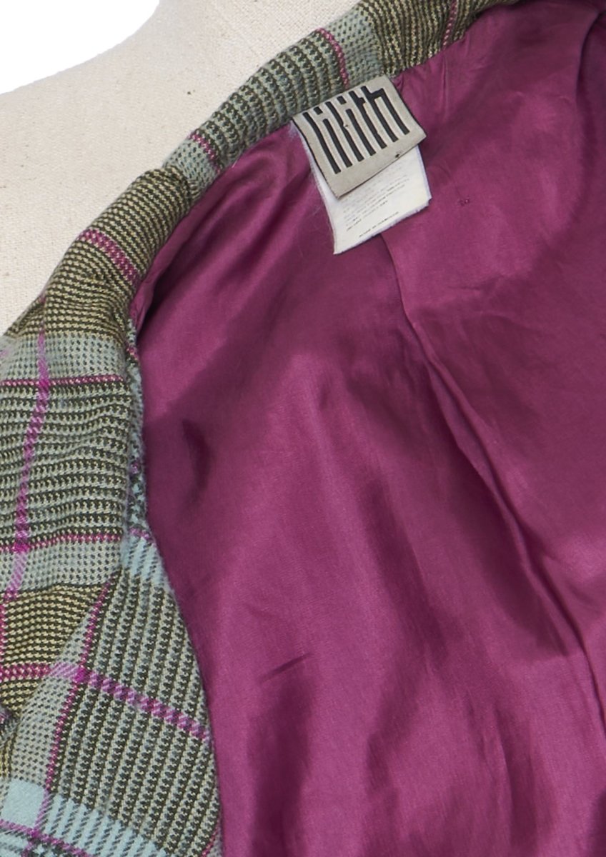 Lilith Plaid Asymmetrical Blazer - M - Parallel Luxury