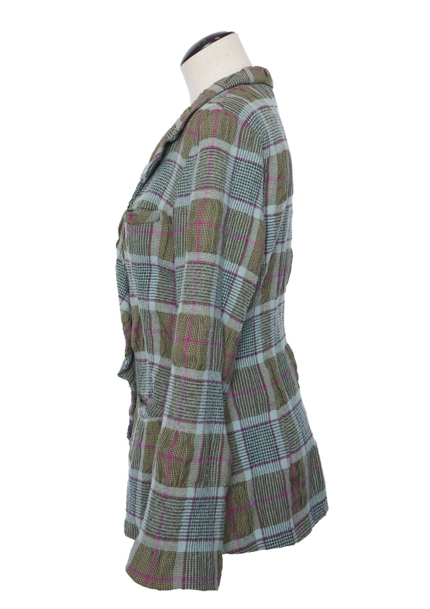 Lilith Plaid Asymmetrical Blazer - M - Parallel Luxury