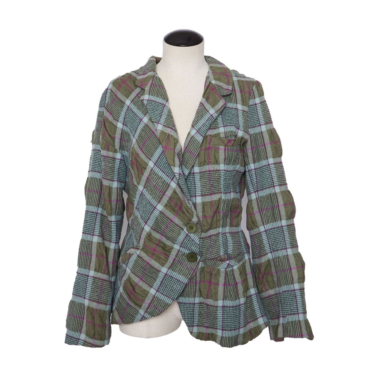 Lilith Plaid Asymmetrical Blazer - M - Parallel Luxury
