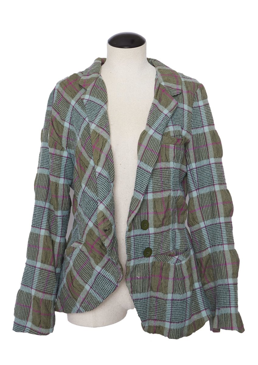 Lilith Plaid Asymmetrical Blazer - M - Parallel Luxury