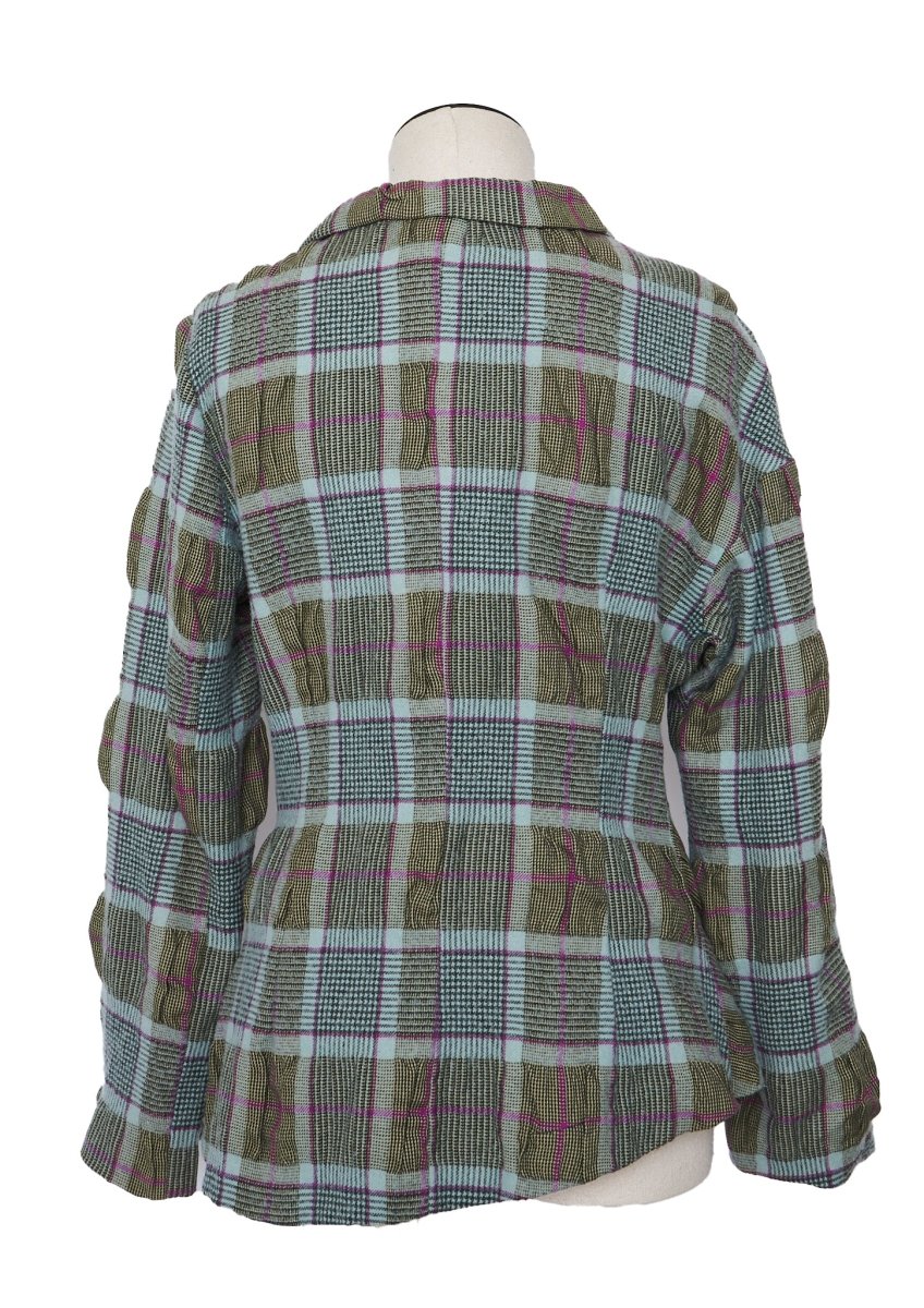 Lilith Plaid Asymmetrical Blazer - M - Parallel Luxury