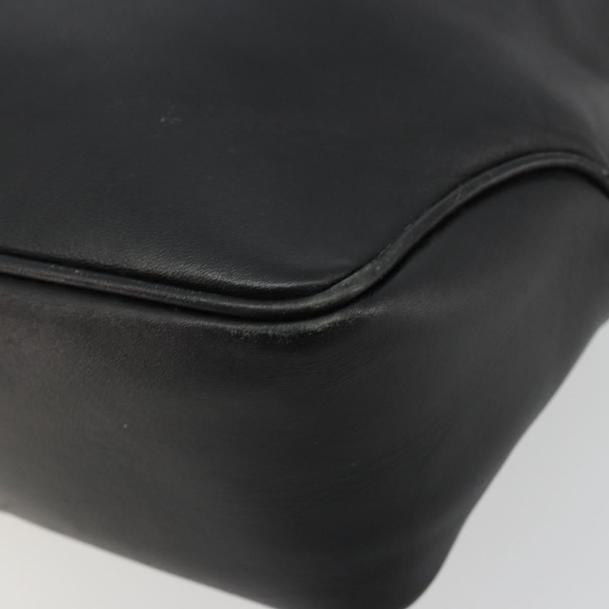 Celine 90s Leather Logo Plate Shoulder Bag