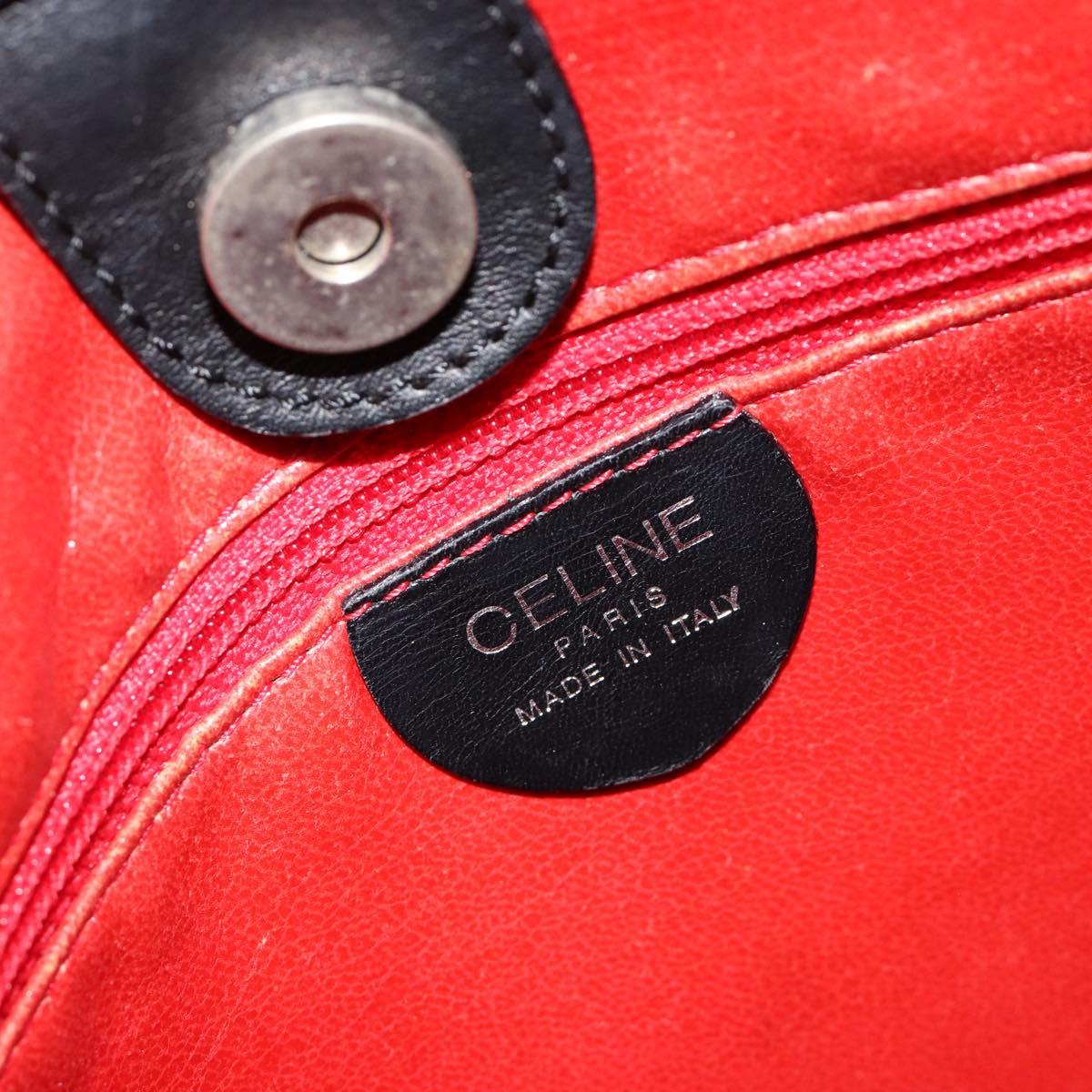 Celine 90s Leather Logo Plate Shoulder Bag