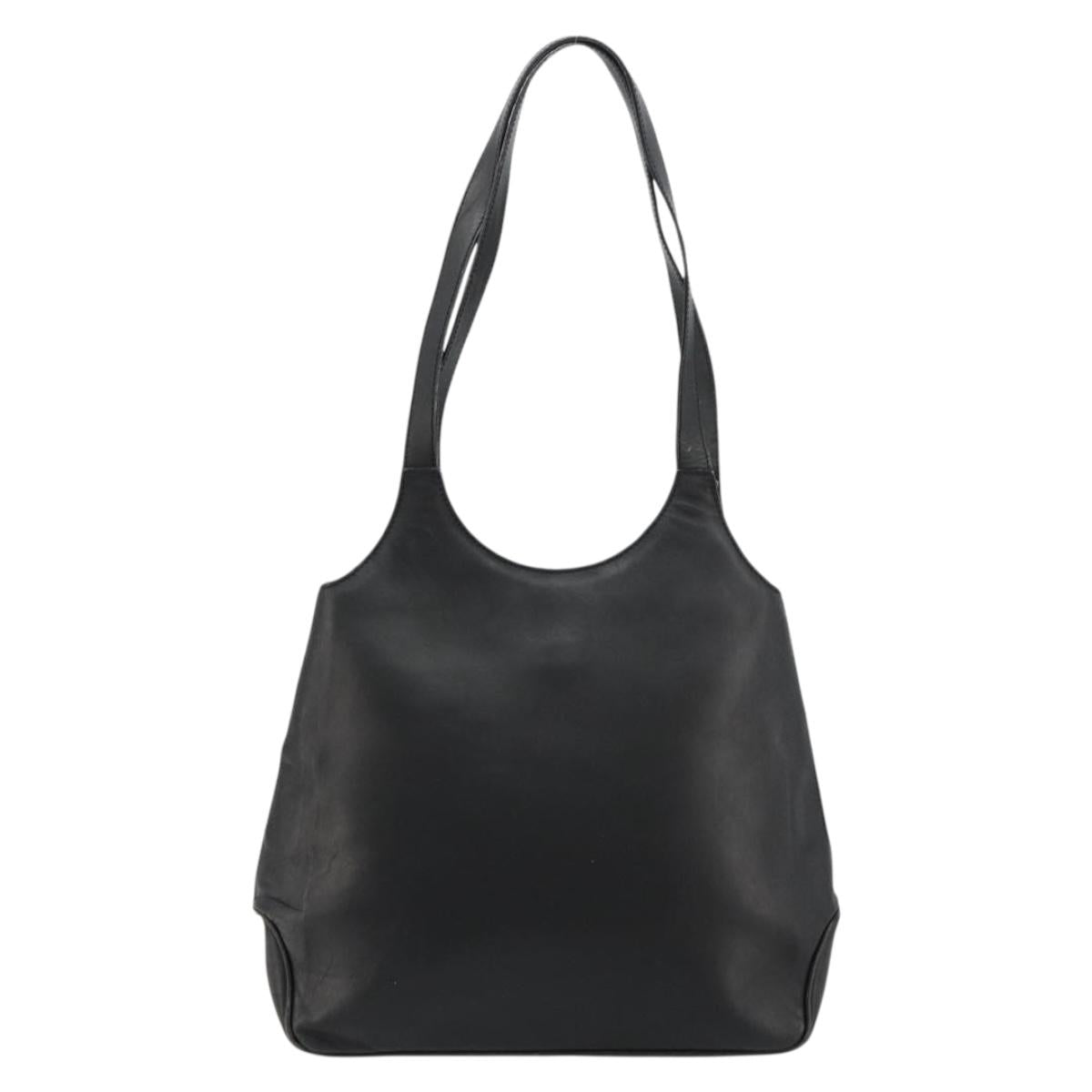 Celine 90s Leather Logo Plate Shoulder Bag