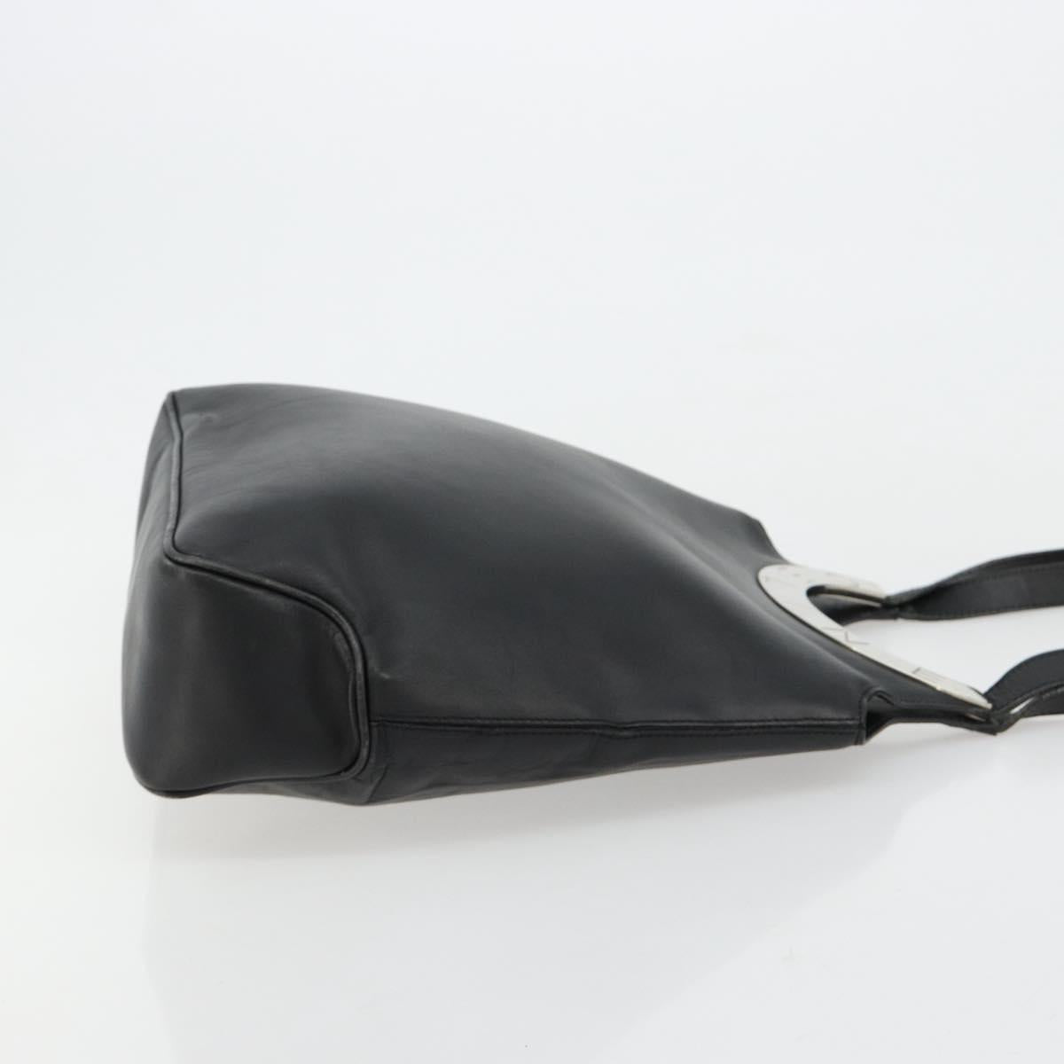Celine 90s Leather Logo Plate Shoulder Bag