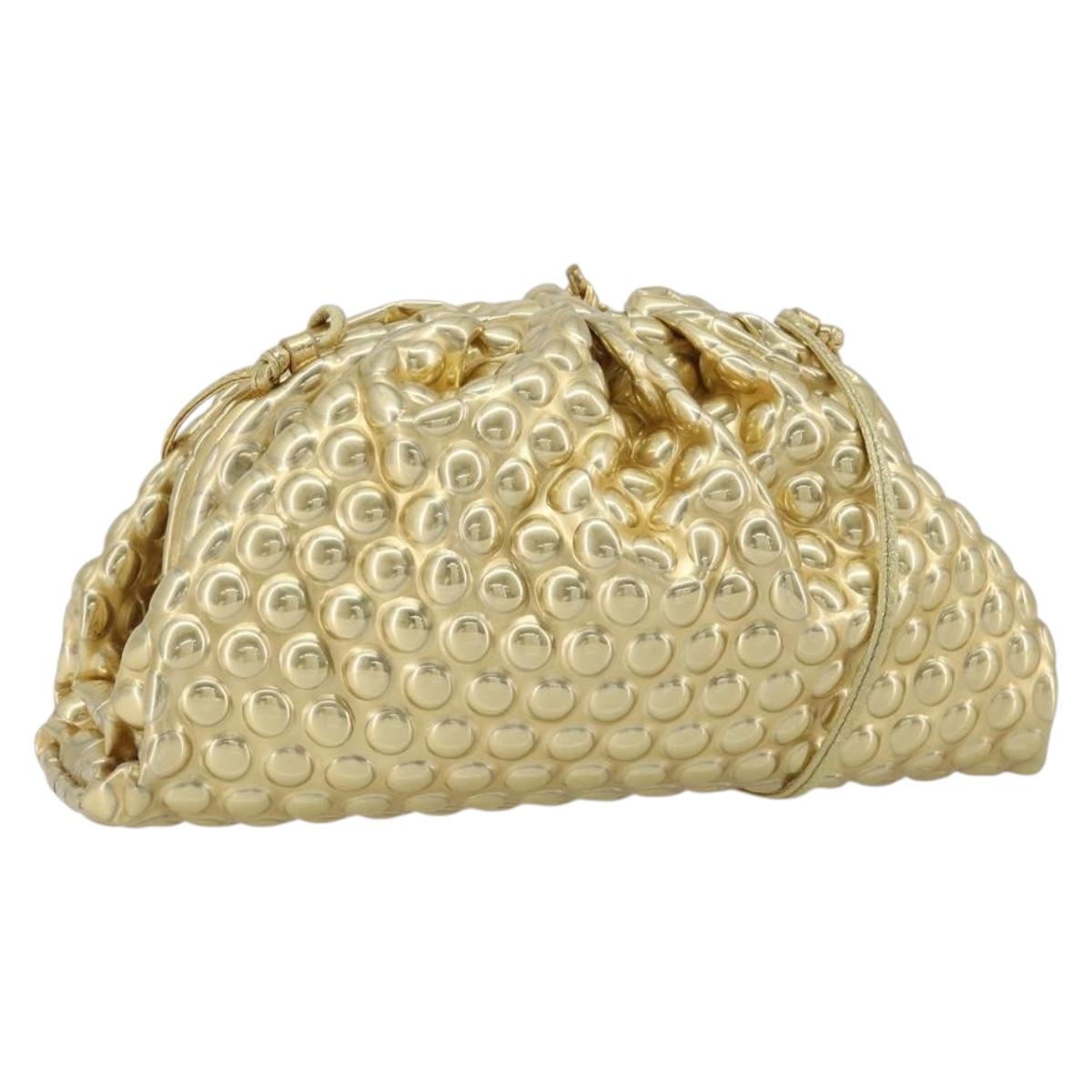 Bottega Veneta Gold Bubble Wrap Mini Pouch