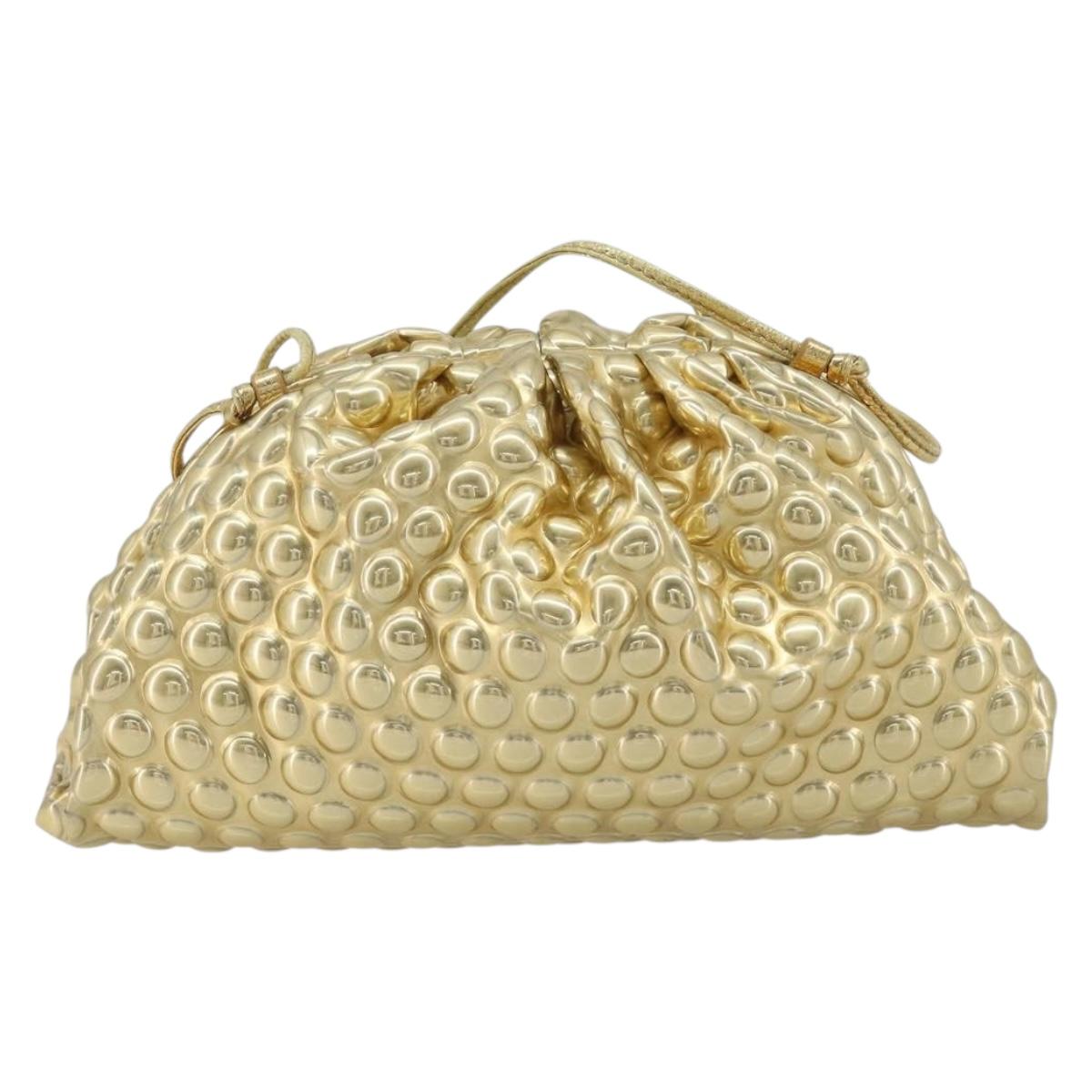 Bottega Veneta Gold Bubble Wrap Mini Pouch
