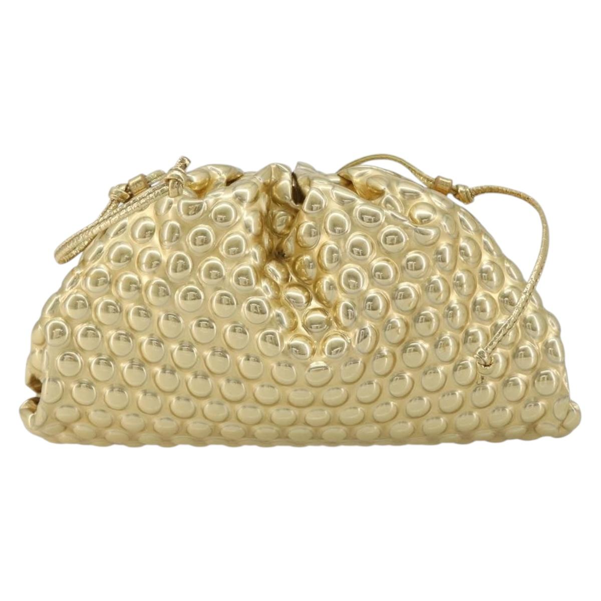 Bottega Veneta Gold Bubble Wrap Mini Pouch