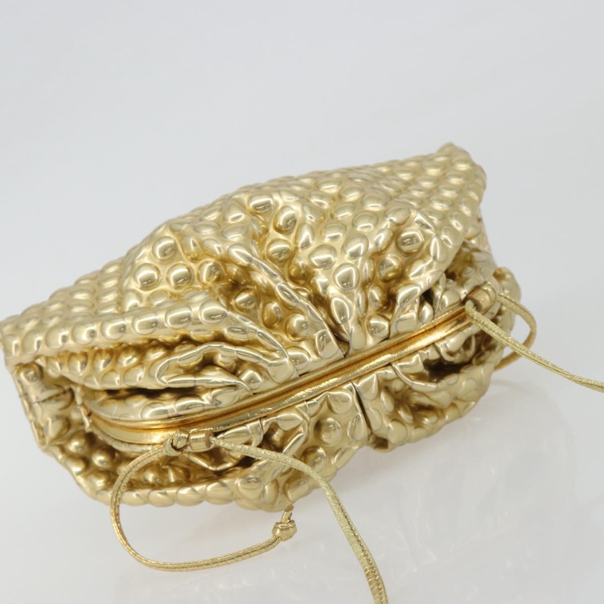 Bottega Veneta Gold Bubble Wrap Mini Pouch