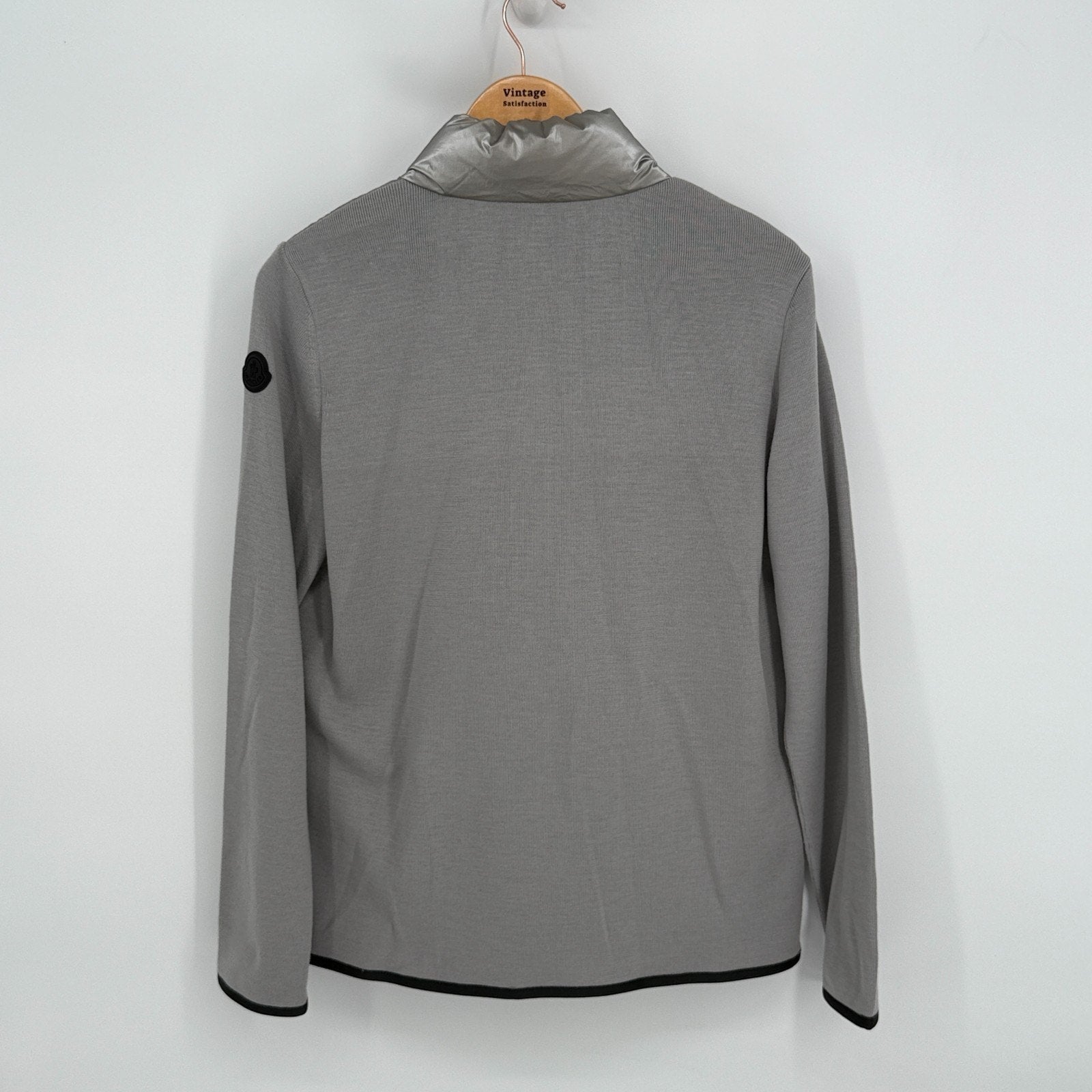 Moncler Tricot Goose Down Puffer Jacket Sweater Minimalist Luxury Ski Zip Size L