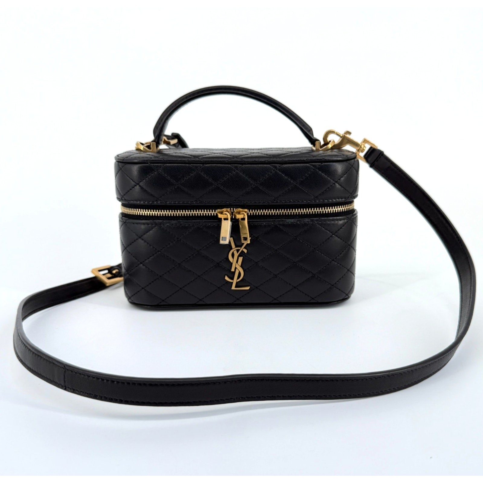 Saint Laurent Vanity Bag Handbag Shoulder Bag 2 Way Gaby Mini Lambskin Designer