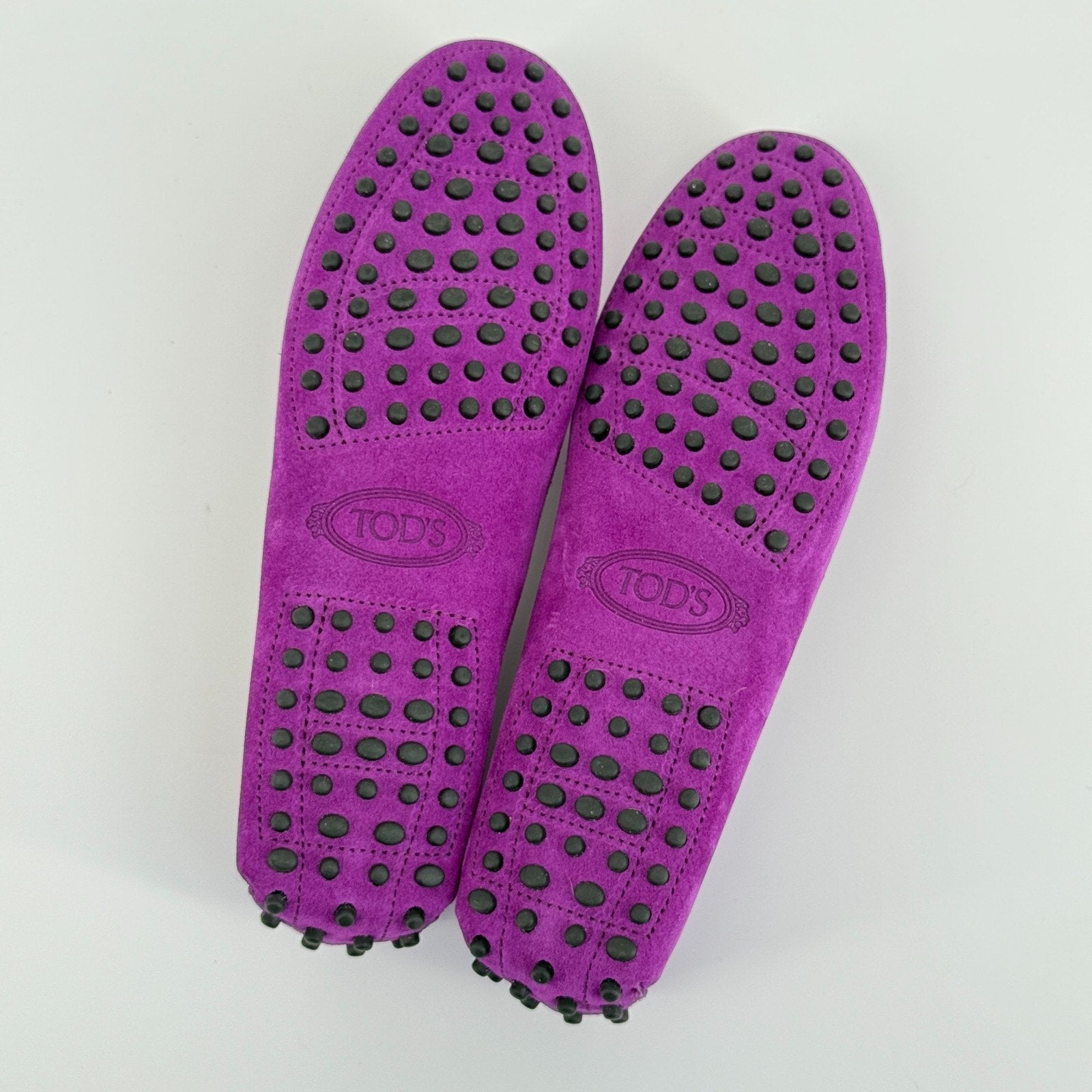 Tod’s Gommini Purple Suede Loafers Size 7.5 EU 38 Womens Driving Flats Italy New