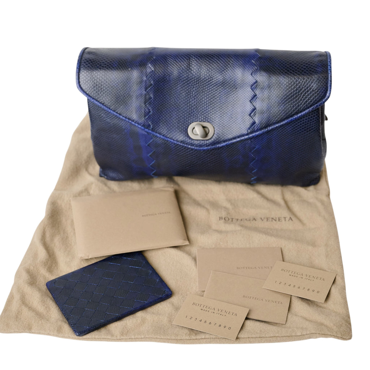 Bottega Veneta Blue Ombré Watersnake Clutch