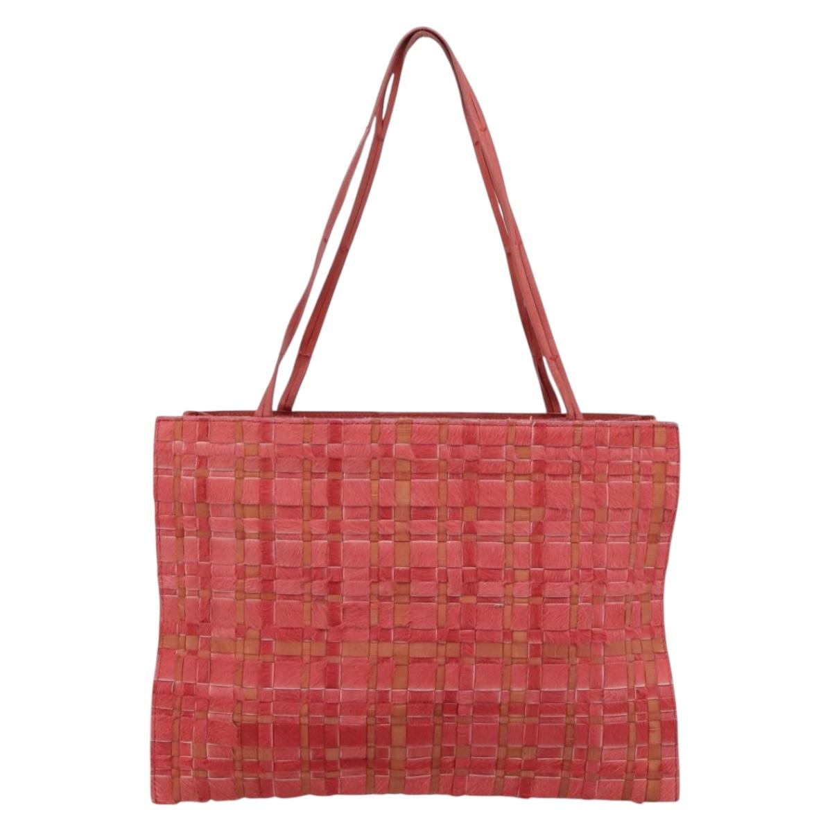 Bottega Veneta Pink Ponyhair Intrecciato Tote
