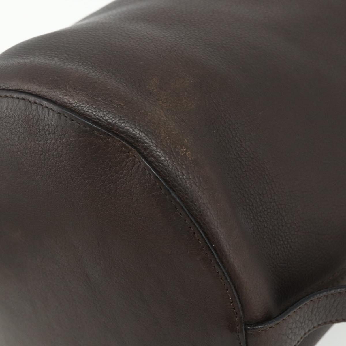 Celine 90s Brown Leather Blazon Bucket Bag