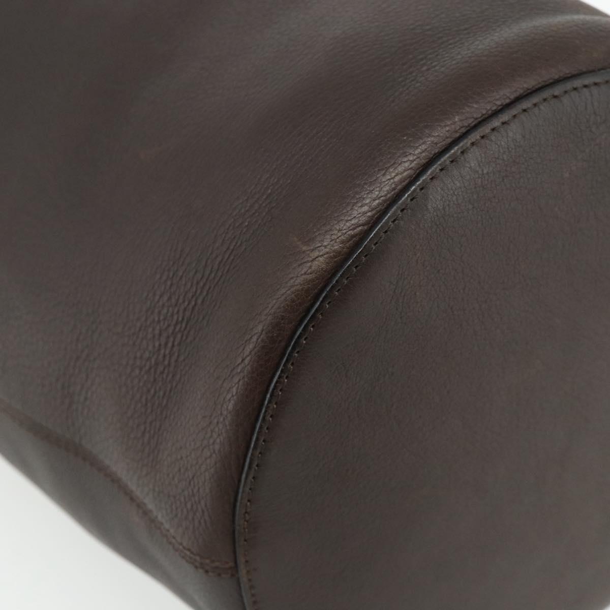 Celine 90s Brown Leather Blazon Bucket Bag