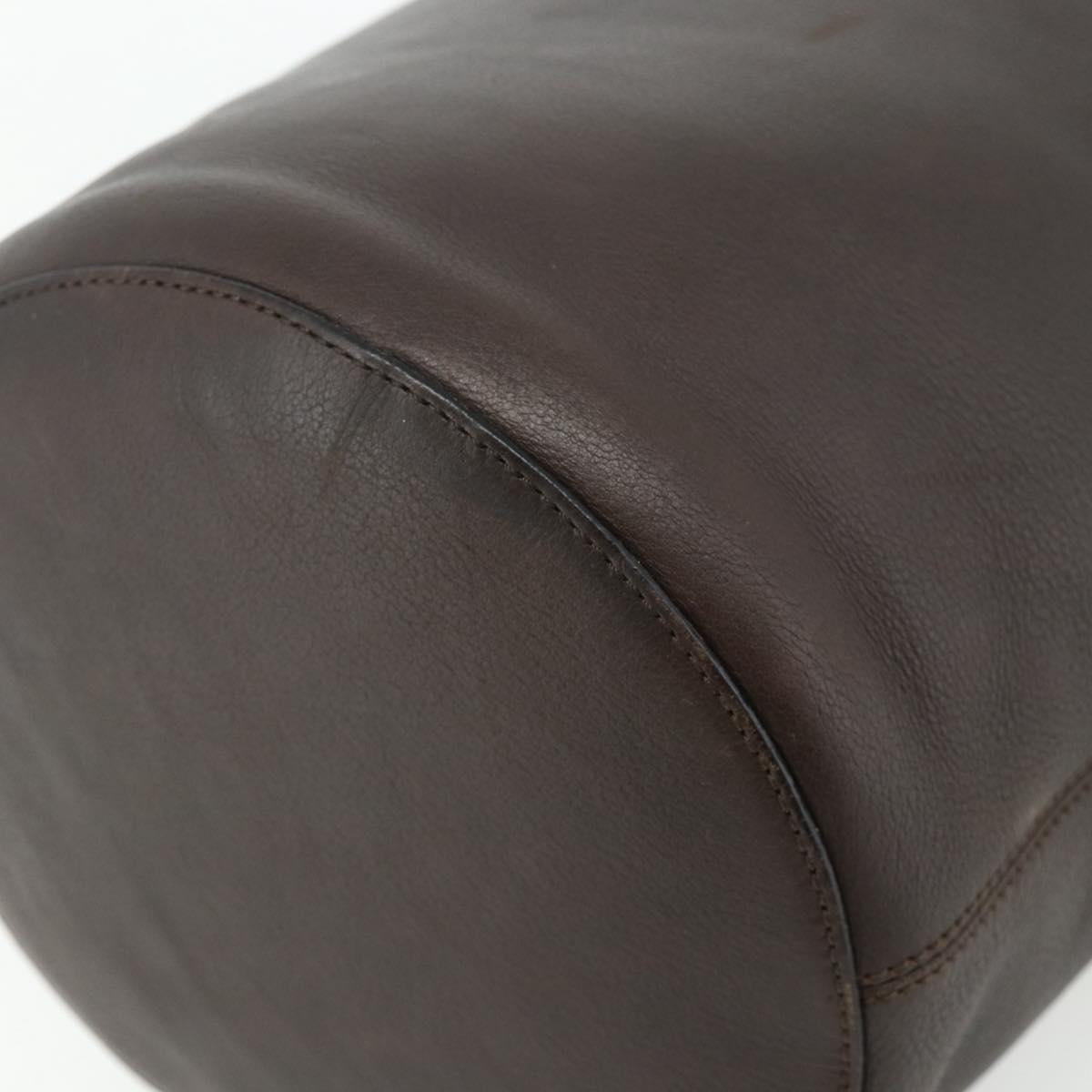 Celine 90s Brown Leather Blazon Bucket Bag
