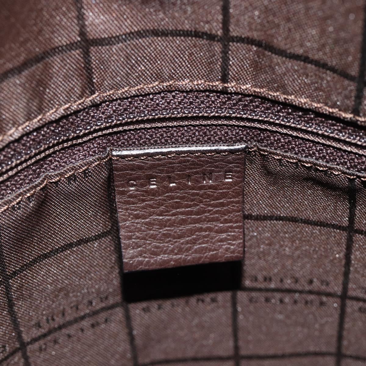 Celine 90s Brown Leather Blazon Bucket Bag