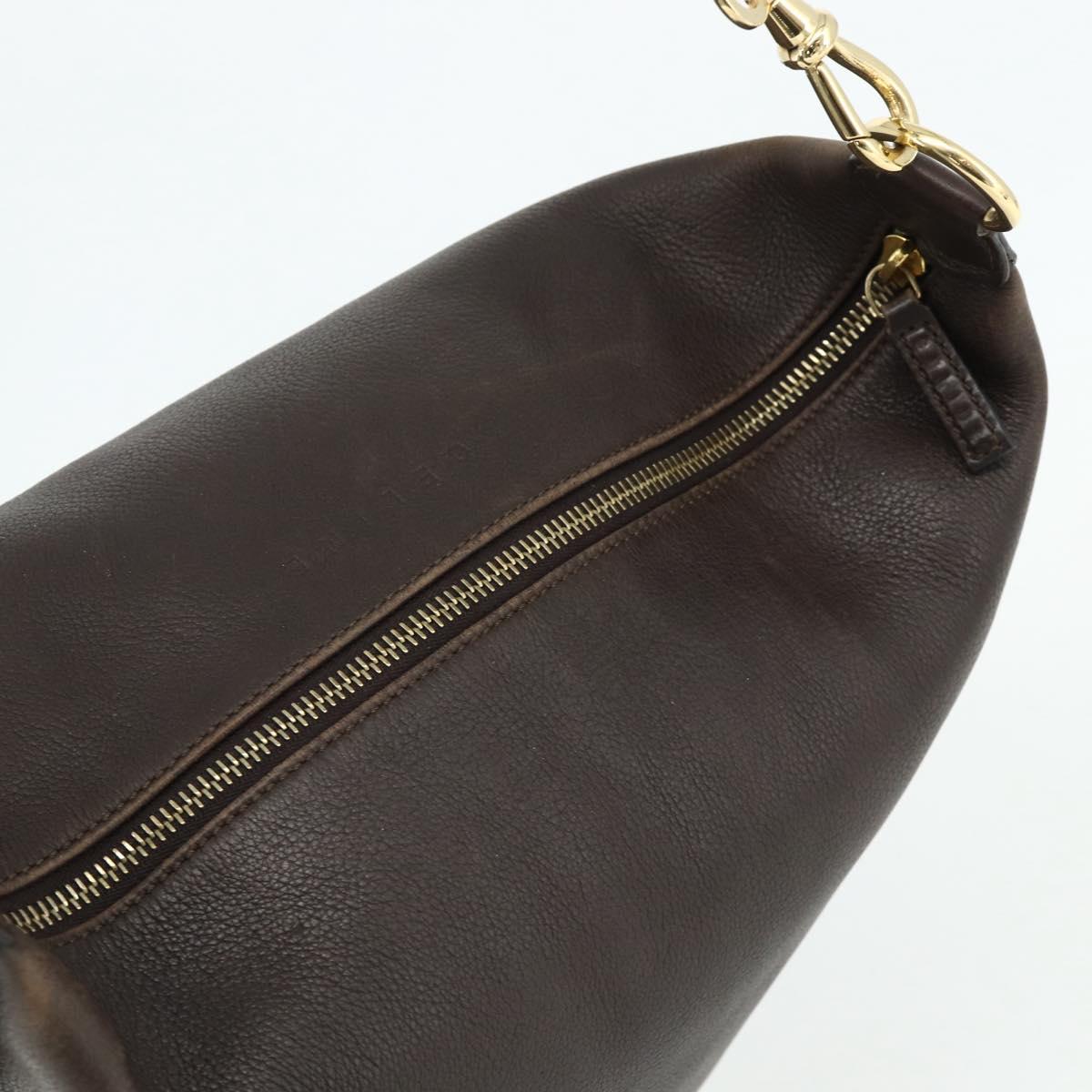 Celine 90s Brown Leather Blazon Bucket Bag