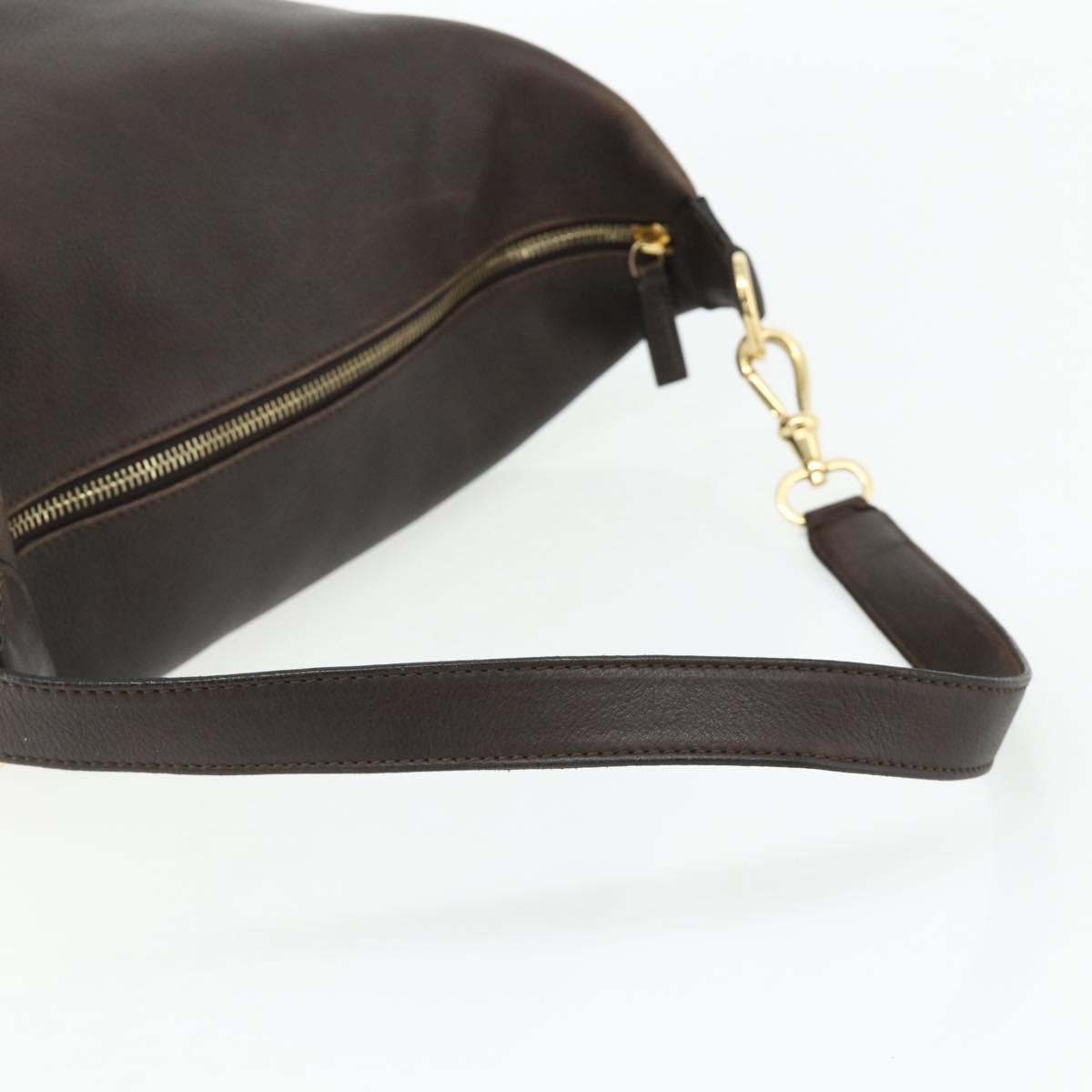 Celine 90s Brown Leather Blazon Bucket Bag