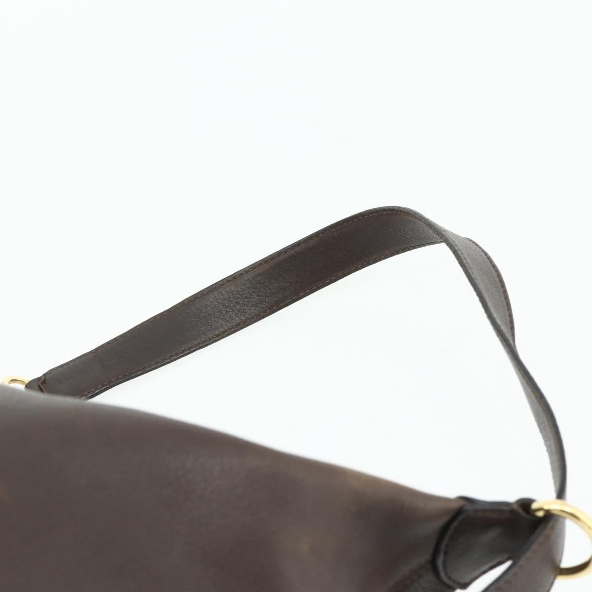 Celine 90s Brown Leather Blazon Bucket Bag